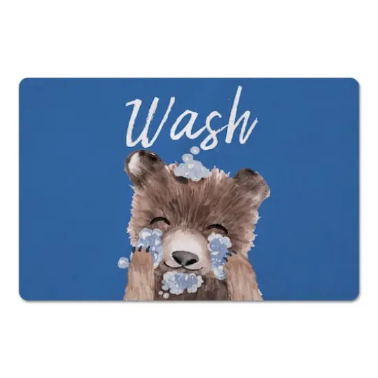 18" x 27" Bear Washing Face Floor Mat {1}