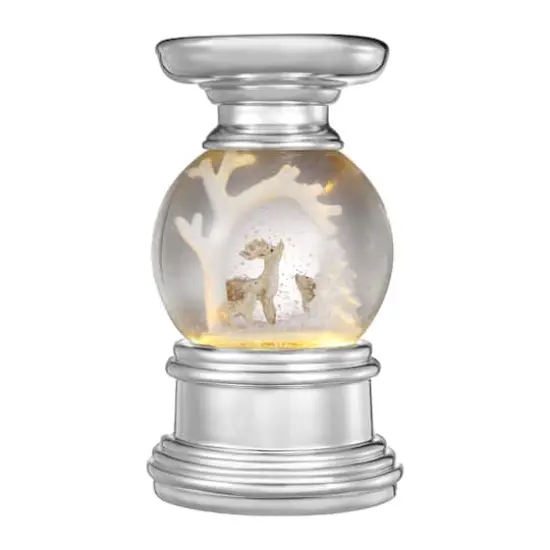 Haute Decor 6.5" Snowburst&trade; Christmas Deer Snowglobe Candle Holder {1}