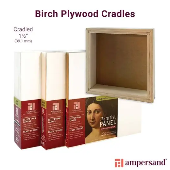 Ampersand&trade; The Artist Panel&trade; Primed Canvas Texture 1.5" Cradled Wood Panel {8}