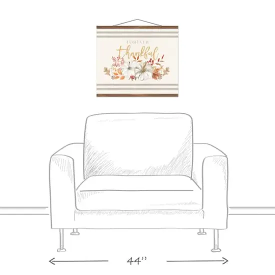 Forever Thankful 16" x 20" Teak Hanging Canvas {3}