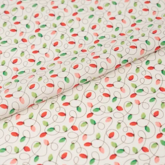 SINGER Christmas String Lights Cotton Fabric {1}