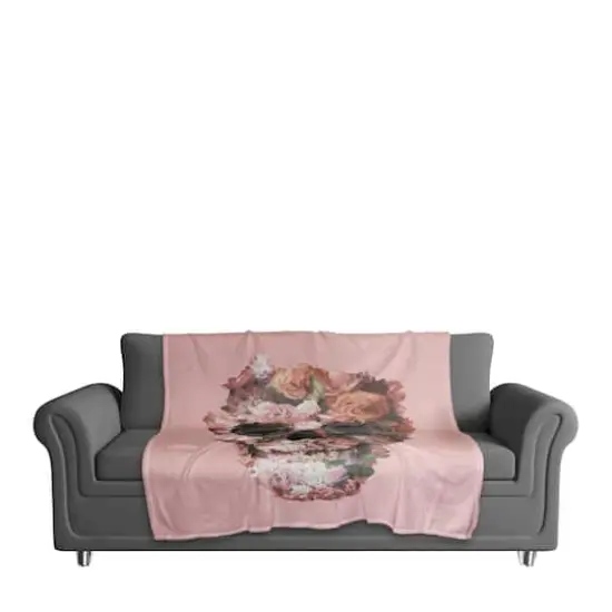 Flower Skull Fleece Throw {4}