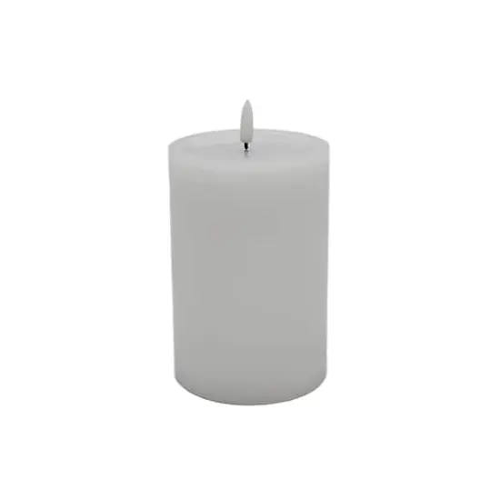 4" x 6" LED Wax Pillar Flickering Candle by Ashland&reg; White {1}