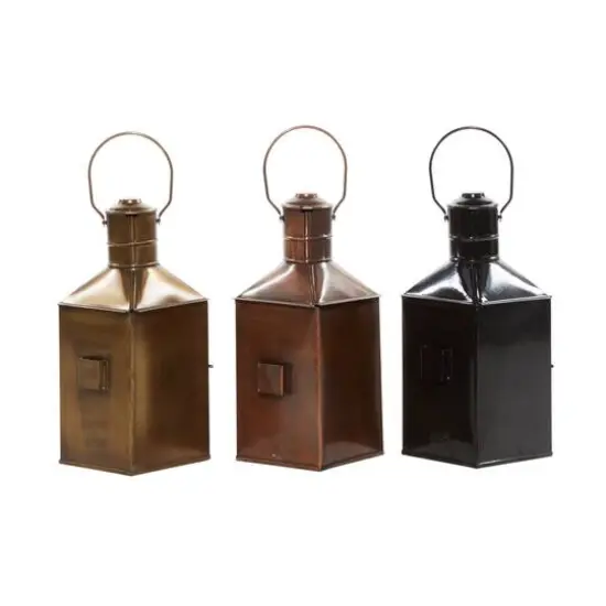 Set of 3" Multi Colored Metal Rustic Lantern, 5" x 11" {8}