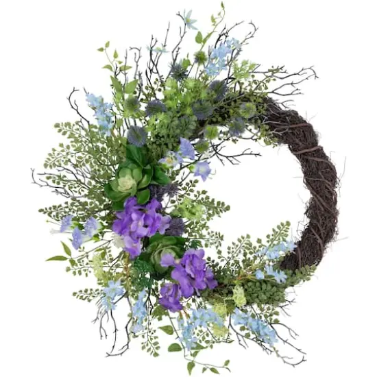 24" Mixed Wild Flowers & Twig Wreath {1}