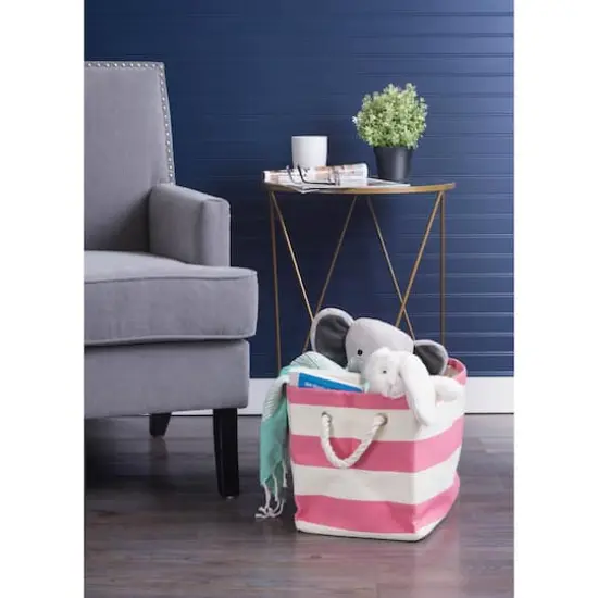 DII&reg; Large Rectangle Stripes Paper Bin Pink {4}