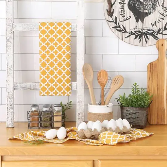 DII&reg; Lattice Dishtowels, 2ct. Honey Gold {7}