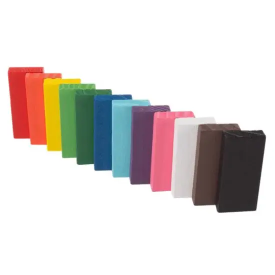 Toy Time Colorful Wooden Dominoes Block Set {6}