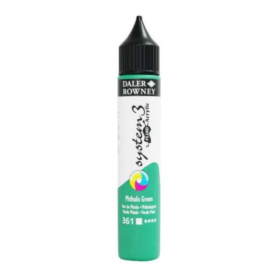 Daler-Rowney&reg; System 3 Fluid Acrylic, 29.5mL 361 Phthalo Green {1}