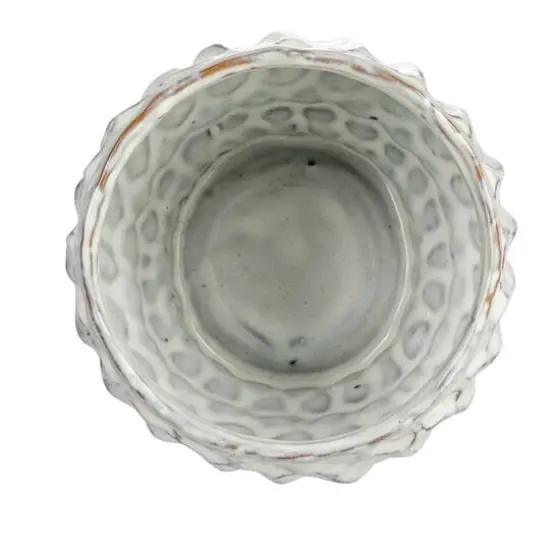 Hello Honey&reg; 5" Ivory Embossed Stoneware Planter {5}