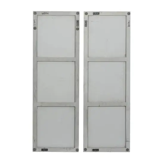 Set of 2 Grey Wood Modern Abstract Wall Decor, 16" x 48" {7}