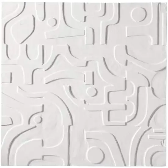 CosmoLiving by Cosmopolitan White Wood Intricately Carved Geometric Wall Decor 32" x 2" x 32" {1}