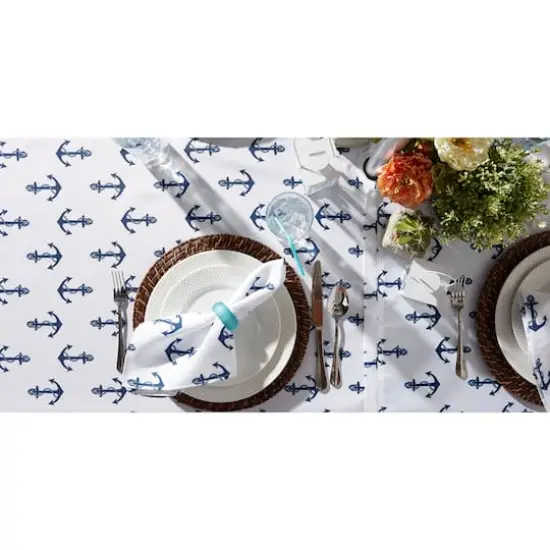 Anchors Print Outdoor Tablecloth With Zipper 60" x 120" {3}