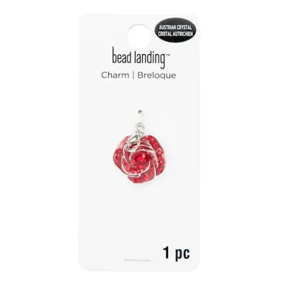 Red Austrian Crystal Rose Charm by Bead Landing&trade; {5}