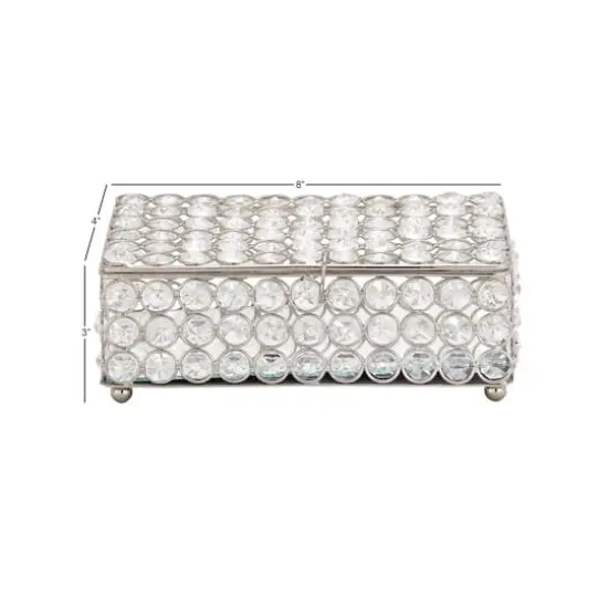 Silver Crystal Glam Jewelry Box {7}