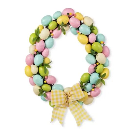 Glitzhome&reg; 18" Easter Egg Shaped Eggs Wreath {1}