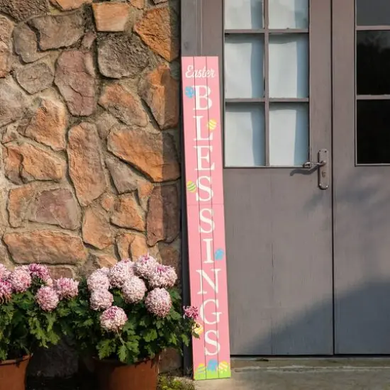 Glitzhome&reg; 60'' Easter Blessings Wooden Porch Sign {5}