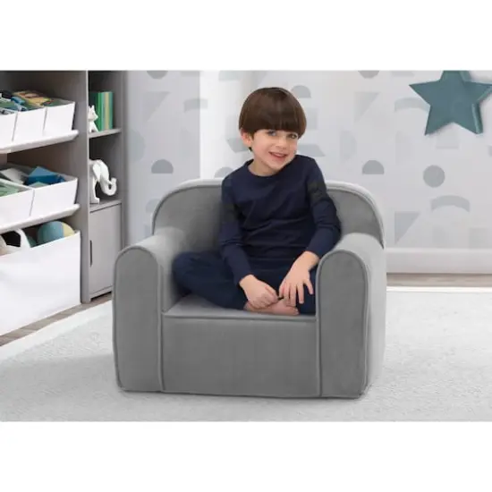 Delta Children Gray Mink Velvet Cozee Chair {3}