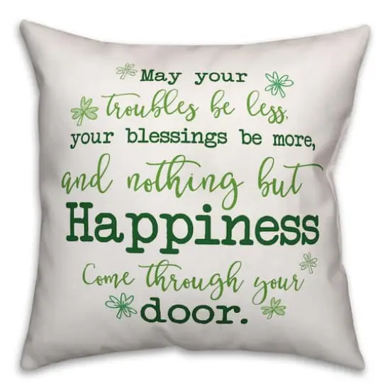 Shamrock Irish Blessing Throw Pillow {1}