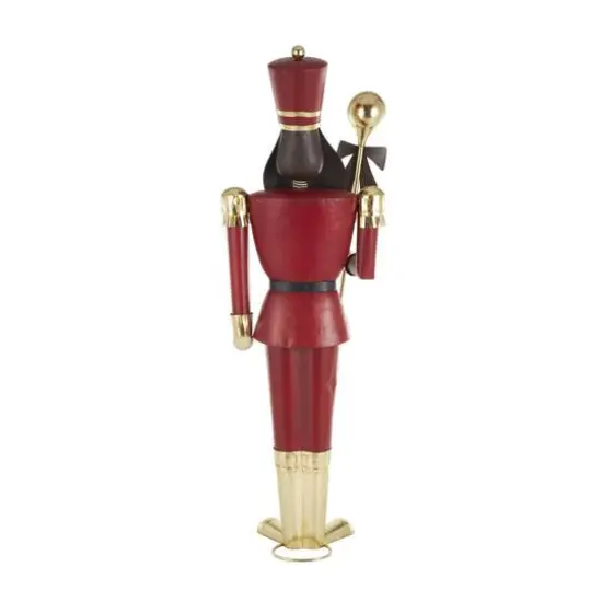 52" Red Metal Nutcracker Standing Sculpture {8}