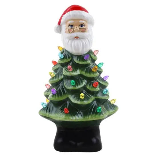 8.5" Nostalgic Ceramic Santa Tree {1}