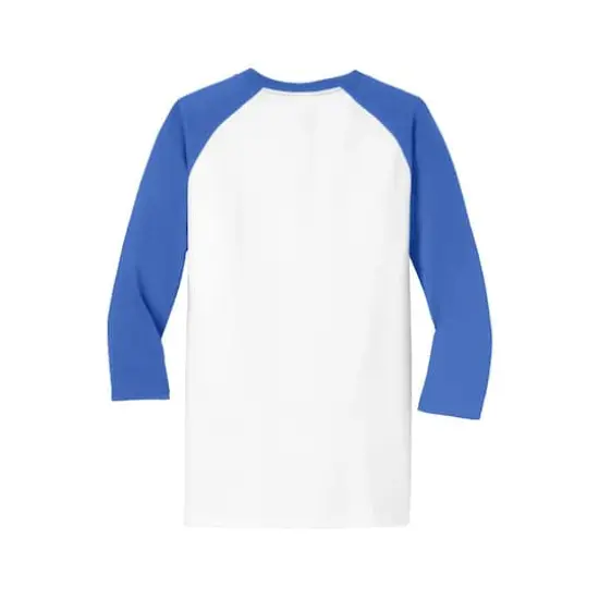 Port & Company® Core Blend 3/4-Sleeve Raglan Tee White/Royal {5}