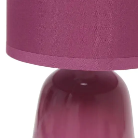 Simple Designs 10" Thimble Base Ceramic Table Lamp Mauve {7}