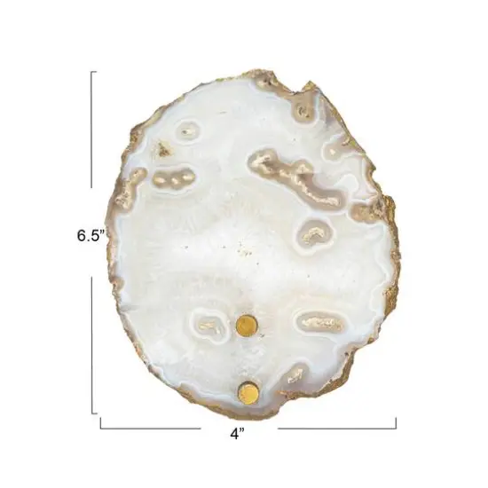 Hello Honey&reg; 6" Natural & Brass Finish Agate & Metal Wall Lamp {7}