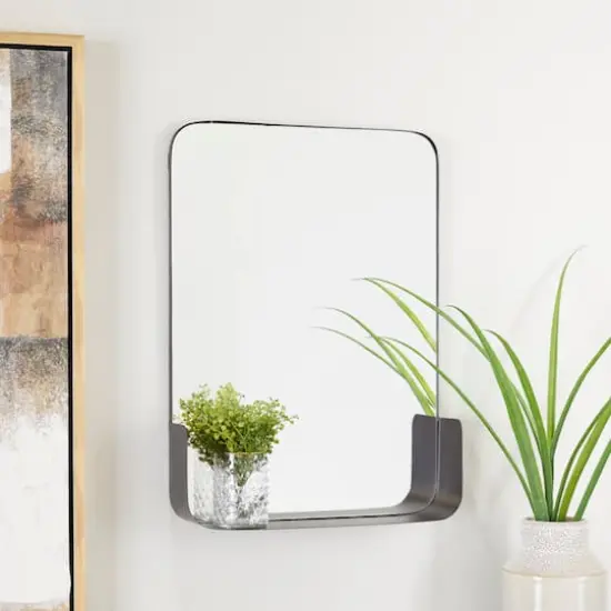 CosmoLiving by Cosmopolitan 22" Metal Modern Wall Mirror Black {3}