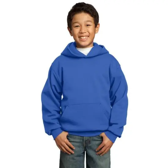 Port & Company&reg; Colors Youth Core Fleece Pullover Hooded Sweatshirt Royal {3}