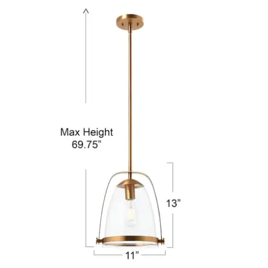 Hello Honey&reg; 5.7ft. Metal & Glass Ceiling Light Brushed Gold {6}