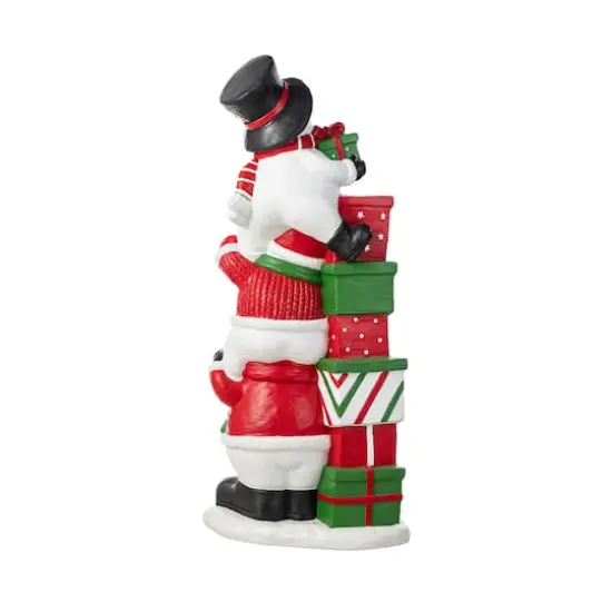 Glitzhome&reg; 35.25" Christmas Resin Stacked Snowman Porch Decor {8}