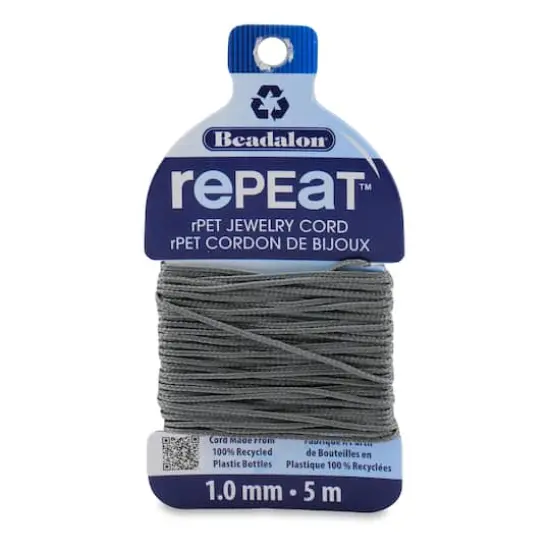 Beadalon&reg; RePEaT&trade; 1mm Recycled Plastic Jewelry Cord Gray {1}