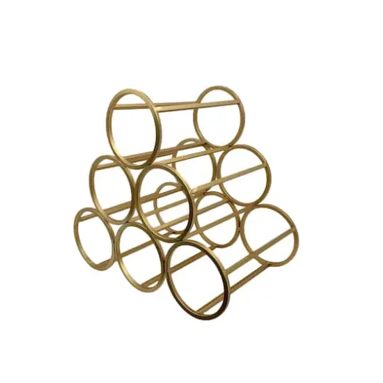 12.5" Gold 6-Bottle Metal Circles Wine Caddy by Ashland&reg; {3}