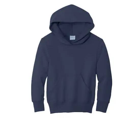 Port & Company&reg; Neutrals Youth Core Fleece Pullover Hooded Sweatshirt Navy {1}