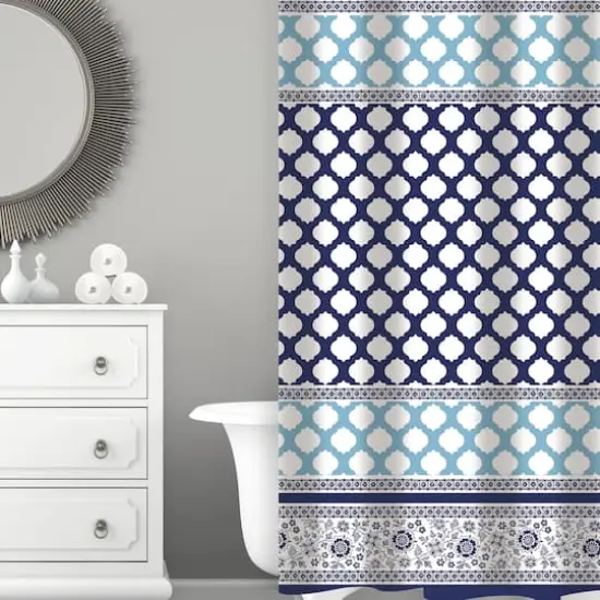 Bath Bliss Lattice Design Shower Curtain {3}