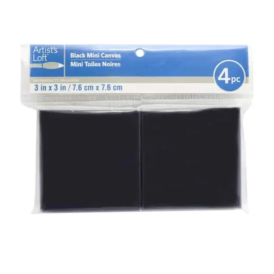 3" x 3"&nbsp;Mini Canvas 4ct. by Artist's Loft&trade; Necessities&trade; Black {6}