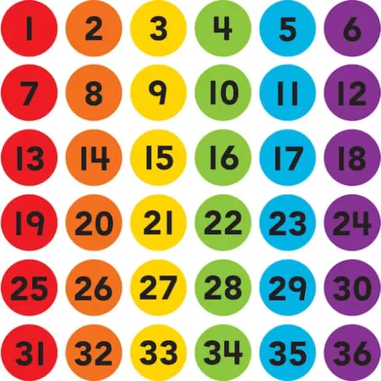 Teacher Created Resources Spot On&reg; 4" Numbered Carpet Markers, 36ct. {1}