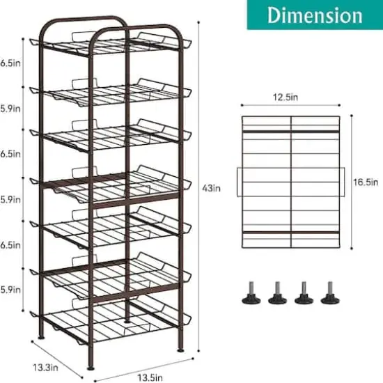NEX™ 43" Bronze Freestanding 7-Tier Water Bottle Organizer {3}