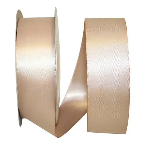 JAM Paper 1.5"x 50yd. Double Face Satin Ribbon Tan {1}