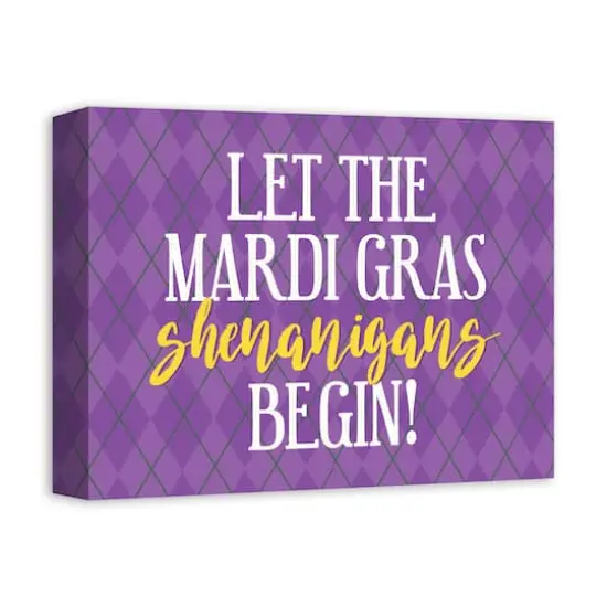 Let Shenanigans Begin Mardi Gras Canvas Wall Art {3}