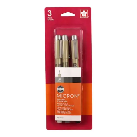 Pigma&reg; Micron&trade; Black & Gray 3 Piece Fine Line Pen Set {5}
