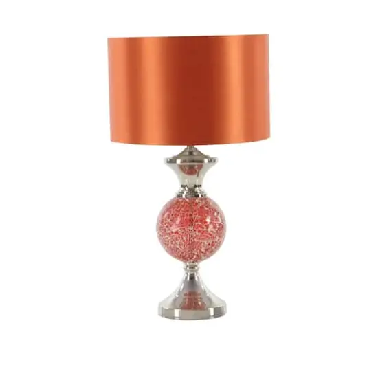 Set of 2 Red Glass Glam Table Lamp, 25" {4}