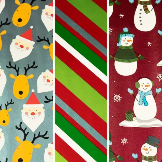 JAM Paper Jolly Winter Christmas Gift Wrap Set, 3ct {4}