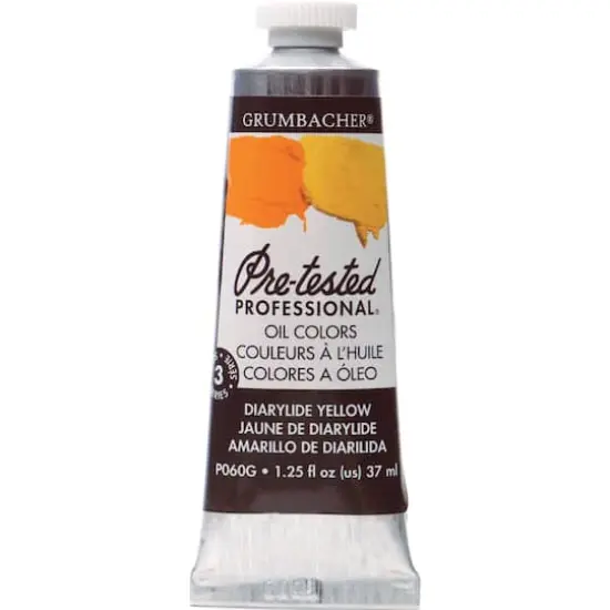 Grumbacher&reg; Pre-Tested Professional&reg; Oil Color Paint, 37mL Dairylide Yellow {1}
