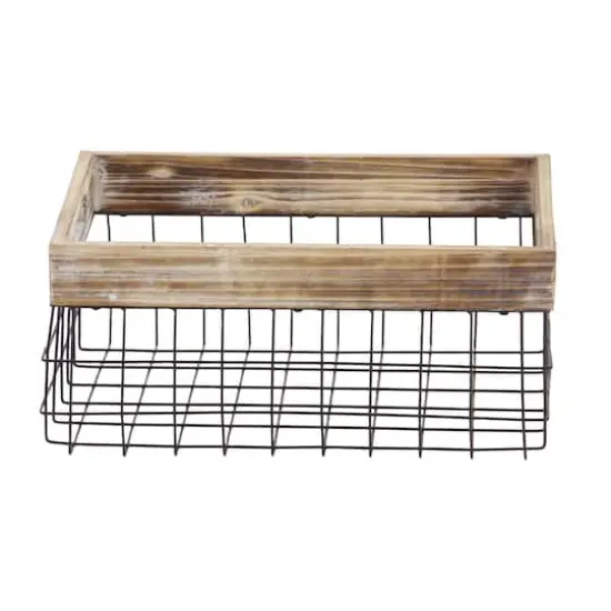 Black Metal Farmhouse Storage Basket Set {4}