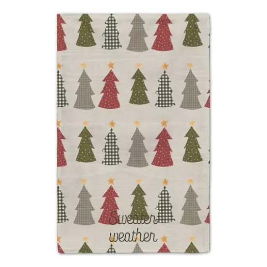 Sweater Weather Cream Tree Pattern Tea Towel Set {5}