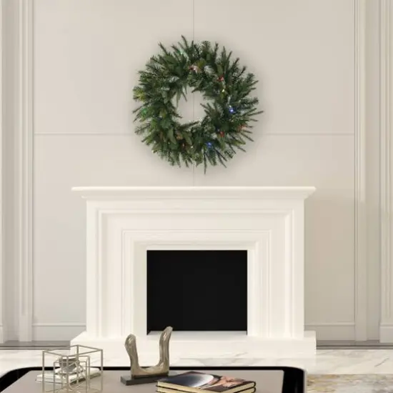 36" Multicolor Dura-Lit&reg; LED Cashmere Wreath {3}