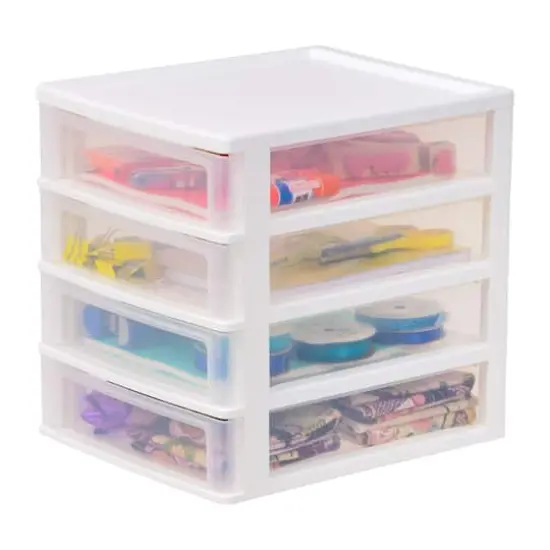 IRIS White 4-Drawer Desktop-Storage Unit {3}