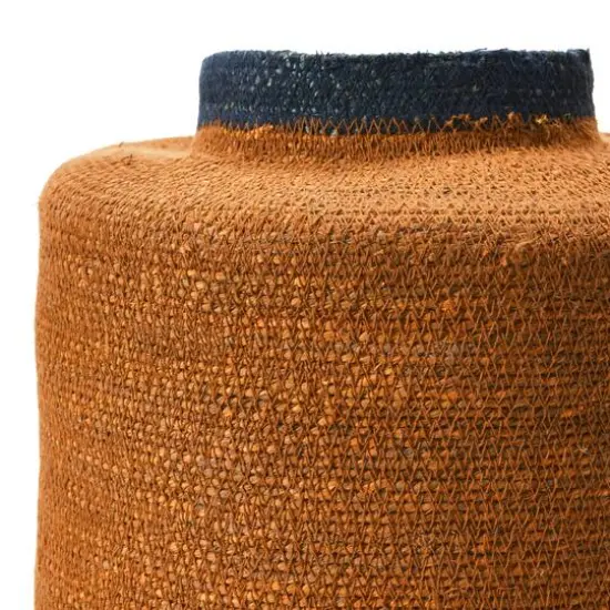 Hello Honey&reg; 15" Orange & Navy Hand-Woven Seagrass Basket {7}